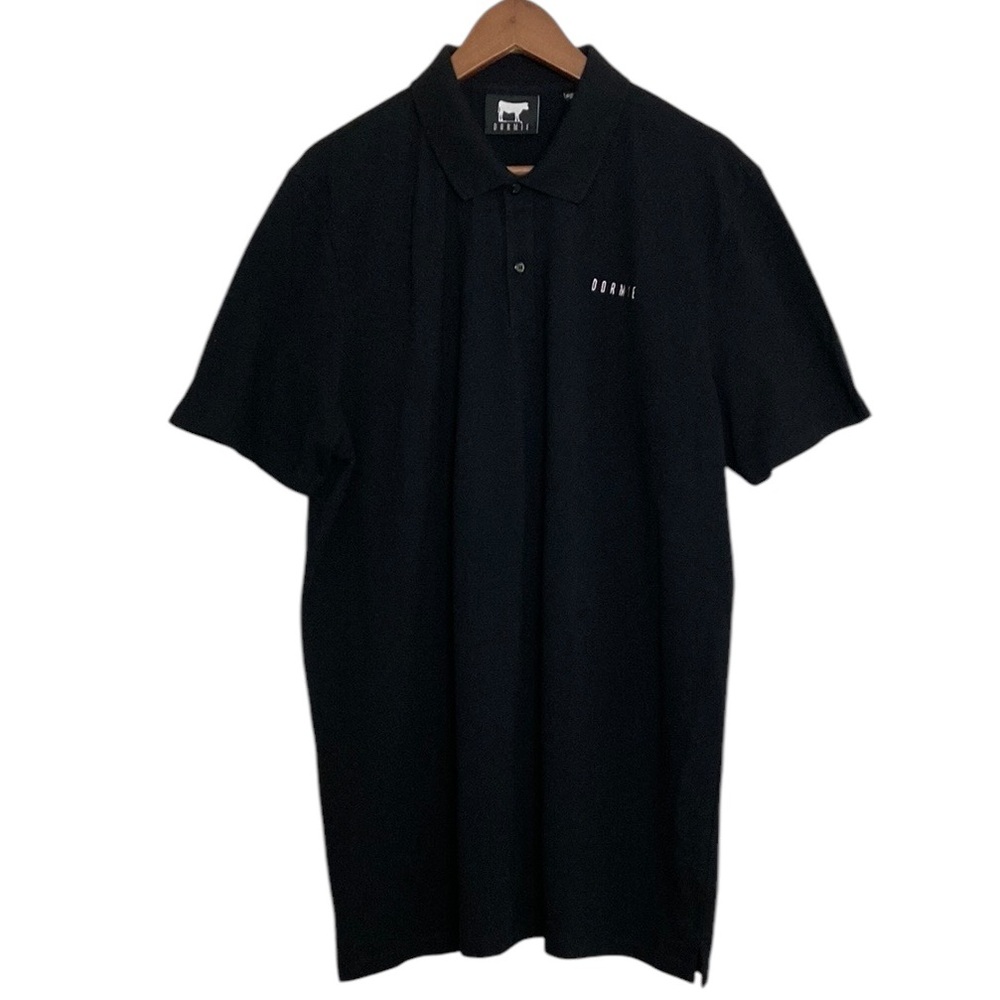 Dormie Golf Shirt Mens XXL Black Cotton Mesh Pique Short Sleeve Polo Shirt